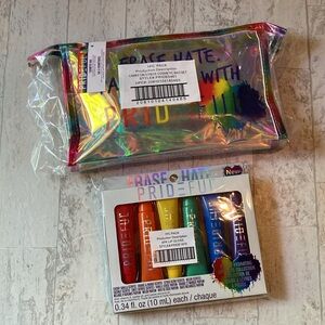 Prideful Gay Pride 9 Piece Cosmetic Bag Set & Hydrating Lip Gloss Collection